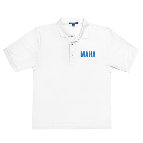 Men's Premium Polo (Blue Logo)