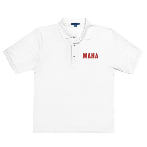 Men's Premium MAHA Polo (Red Logo)